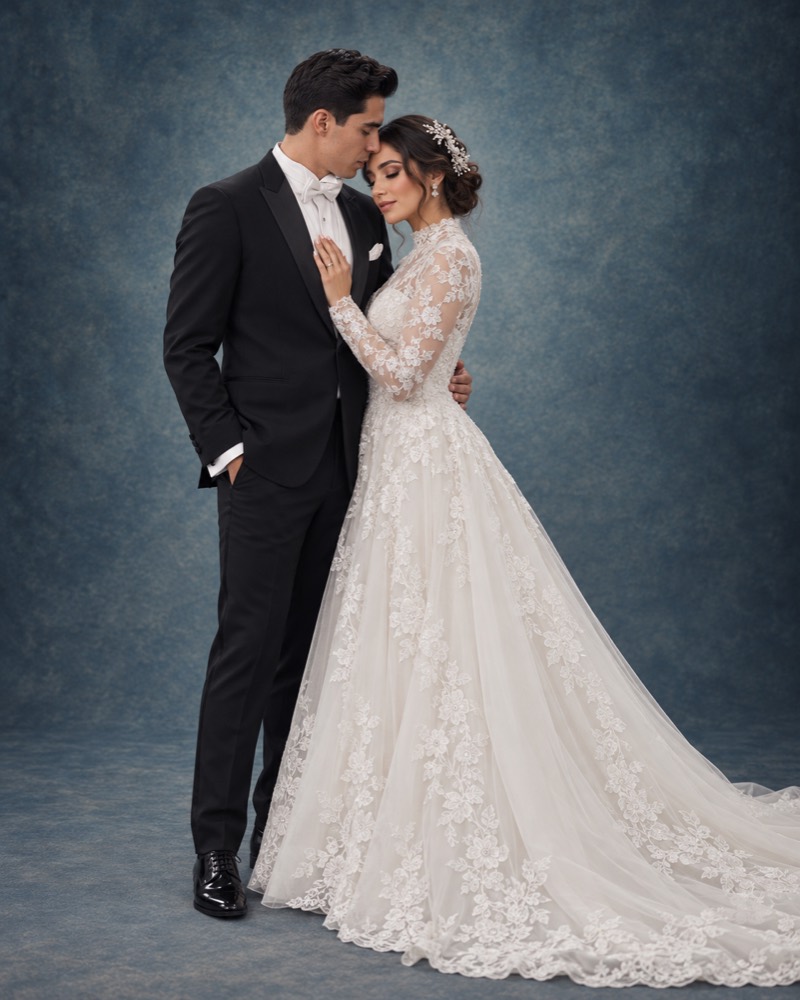 Sesión de novios en estudio